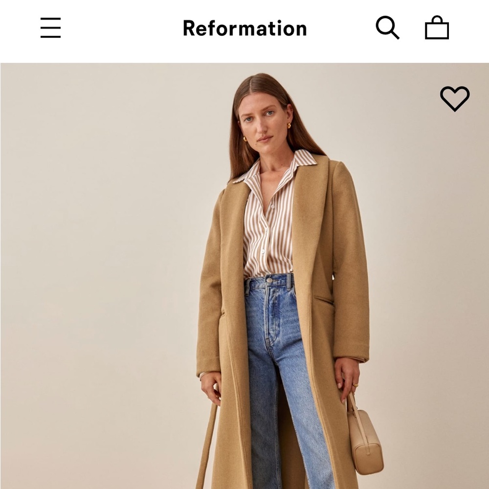 Reformation Greenwich Coat in Camel